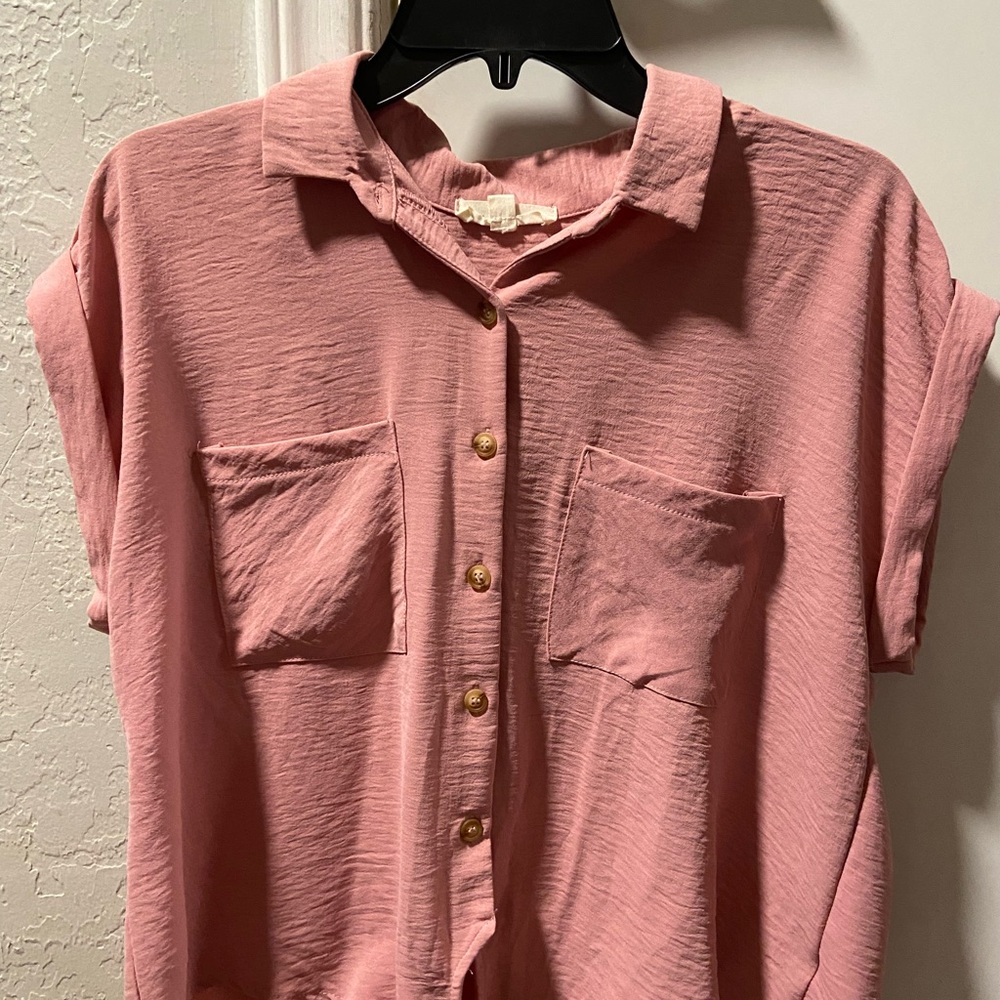 Pink Button-Up Shirt